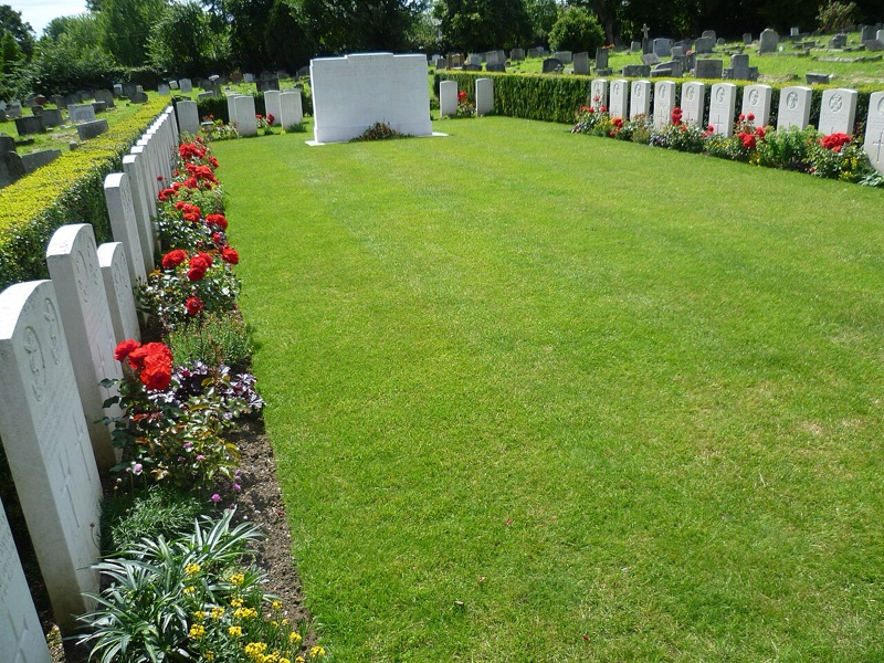 Beckenham Cemetery and London — photograph